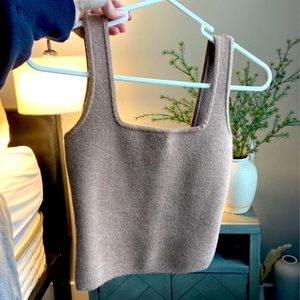 Square neck sweater tank